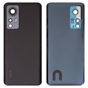 Задняя панель корпуса для Xiaomi 12, черная, со стеклом камеры, Original PRC 