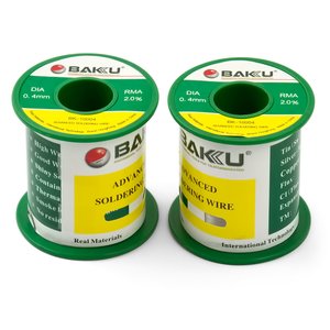 Припой BAKU BK-10004, Sn 97%, Ag 0.3%, Cu 0.7%, flux 2%, 0,4 мм, 100 г Припой BAKU BK-10004, Sn 97%, Ag 0.3%, Cu 0.7%, flux 2%, 0,4 мм, 100 г